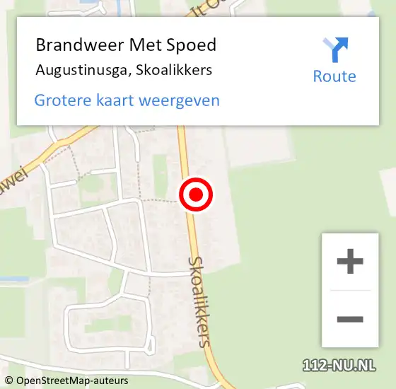 Locatie op kaart van de 112 melding: Brandweer Met Spoed Naar Augustinusga, Skoalikkers op 9 juli 2023 18:50