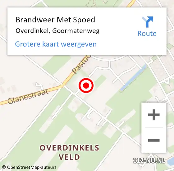 Locatie op kaart van de 112 melding: Brandweer Met Spoed Naar Overdinkel, Goormatenweg op 9 juli 2023 18:51