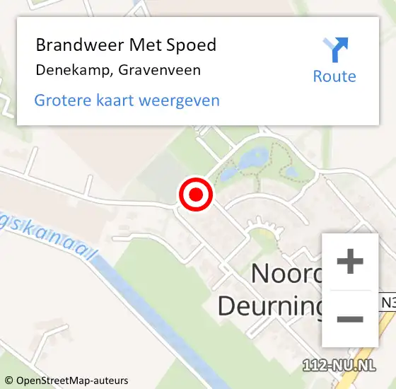 Locatie op kaart van de 112 melding: Brandweer Met Spoed Naar Denekamp, Gravenveen op 9 juli 2023 18:52