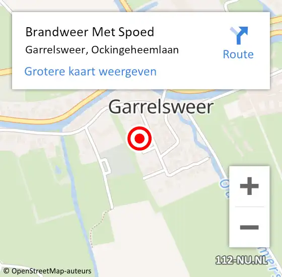 Locatie op kaart van de 112 melding: Brandweer Met Spoed Naar Garrelsweer, Ockingeheemlaan op 9 juli 2023 19:09