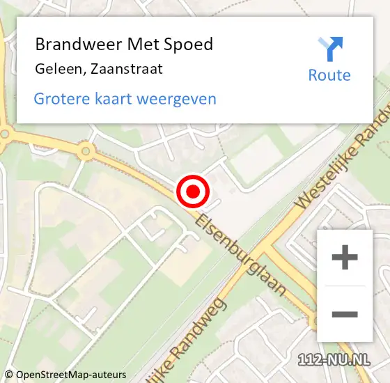 Locatie op kaart van de 112 melding: Brandweer Met Spoed Naar Geleen, Zaanstraat op 9 juli 2023 19:26