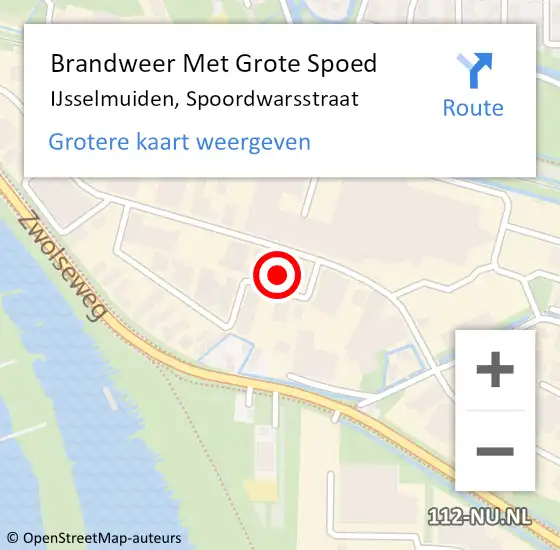 Locatie op kaart van de 112 melding: Brandweer Met Grote Spoed Naar IJsselmuiden, Spoordwarsstraat op 9 juli 2023 20:59