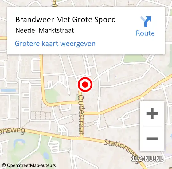 Locatie op kaart van de 112 melding: Brandweer Met Grote Spoed Naar Neede, Marktstraat op 9 juli 2023 21:29