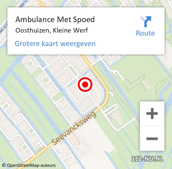 Locatie op kaart van de 112 melding: Ambulance Met Spoed Naar Oosthuizen, Kleine Werf op 9 juli 2023 22:17