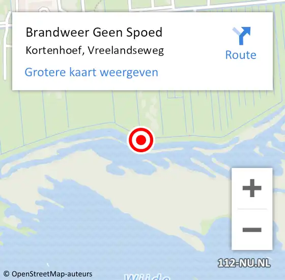 Locatie op kaart van de 112 melding: Brandweer Geen Spoed Naar Kortenhoef, Vreelandseweg op 1 september 2014 08:46