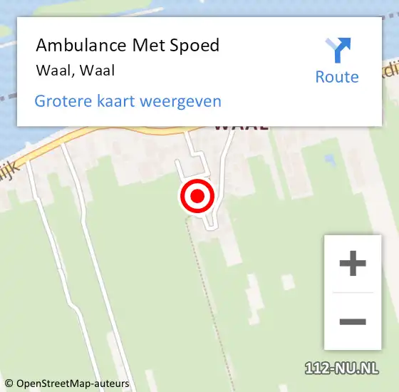 Locatie op kaart van de 112 melding: Ambulance Met Spoed Naar Waal, Waal op 9 juli 2023 23:18