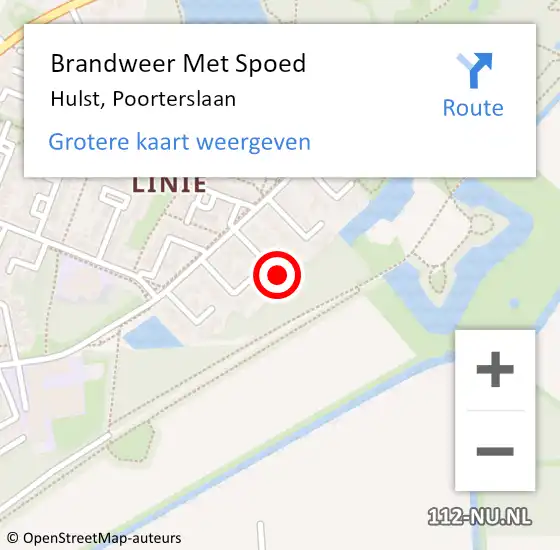 Locatie op kaart van de 112 melding: Brandweer Met Spoed Naar Hulst, Poorterslaan op 10 juli 2023 00:37