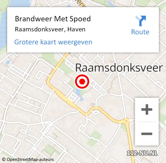 Locatie op kaart van de 112 melding: Brandweer Met Spoed Naar Raamsdonksveer, Haven op 10 juli 2023 00:38