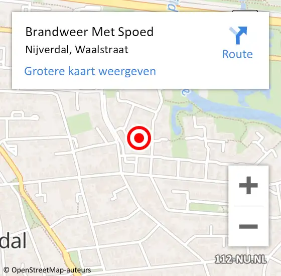 Locatie op kaart van de 112 melding: Brandweer Met Spoed Naar Nijverdal, Waalstraat op 10 juli 2023 01:40