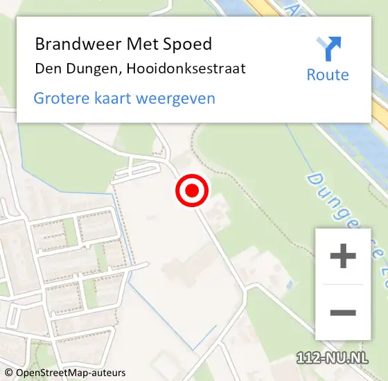 Locatie op kaart van de 112 melding: Brandweer Met Spoed Naar Den Dungen, Hooidonksestraat op 10 juli 2023 05:20