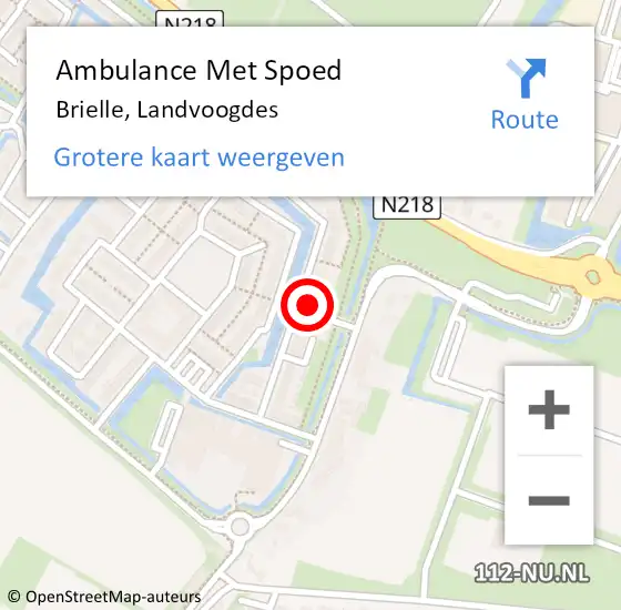 Locatie op kaart van de 112 melding: Ambulance Met Spoed Naar Brielle, Landvoogdes op 10 juli 2023 05:46