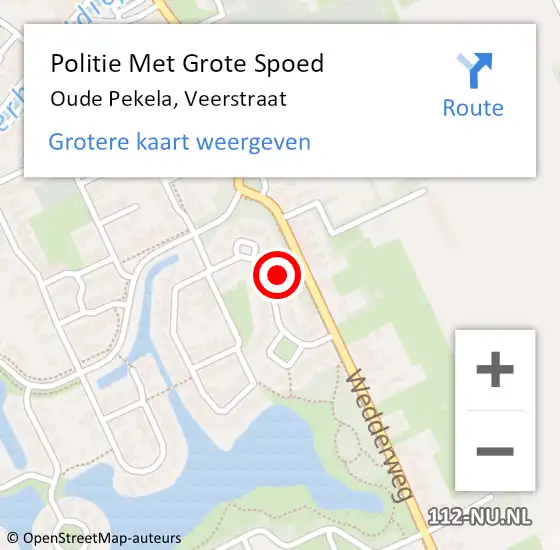 Locatie op kaart van de 112 melding: Politie Met Grote Spoed Naar Oude Pekela, Veerstraat op 10 juli 2023 06:24