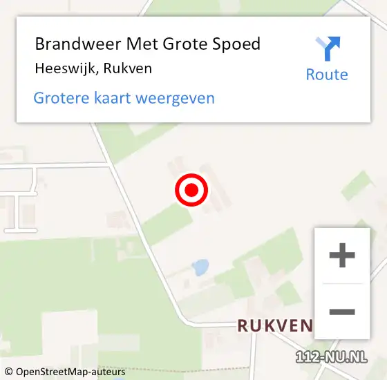 Locatie op kaart van de 112 melding: Brandweer Met Grote Spoed Naar Heeswijk, Rukven op 10 juli 2023 07:24