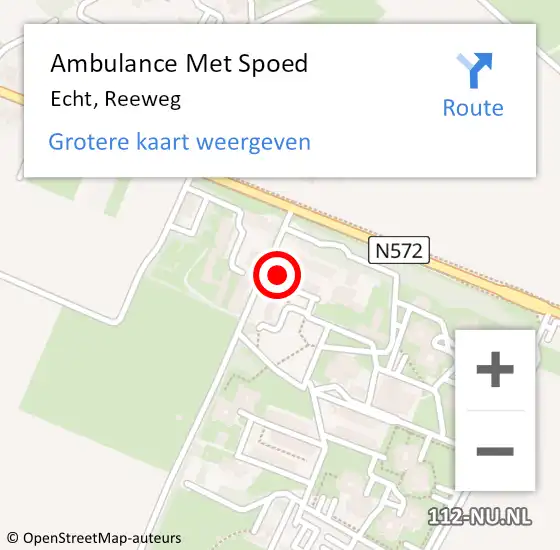 Locatie op kaart van de 112 melding: Ambulance Met Spoed Naar Echt, Reeweg op 10 juli 2023 08:18