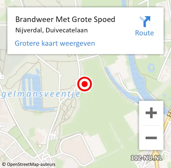 Locatie op kaart van de 112 melding: Brandweer Met Grote Spoed Naar Nijverdal, Duivecatelaan op 10 juli 2023 08:26