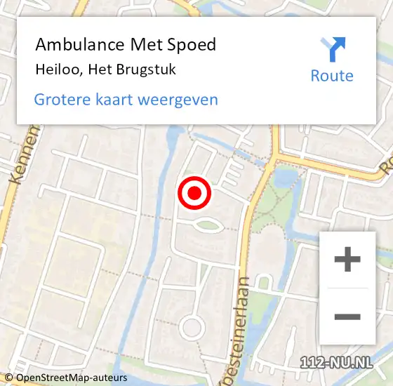 Locatie op kaart van de 112 melding: Ambulance Met Spoed Naar Heiloo, Het Brugstuk op 10 juli 2023 08:42