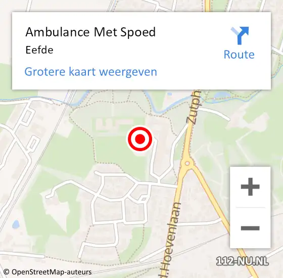 Locatie op kaart van de 112 melding: Ambulance Met Spoed Naar Eefde op 10 juli 2023 09:40