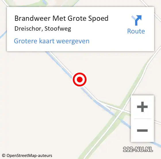 Locatie op kaart van de 112 melding: Brandweer Met Grote Spoed Naar Dreischor, Stoofweg op 10 juli 2023 09:43