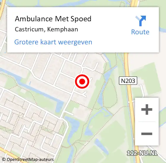 Locatie op kaart van de 112 melding: Ambulance Met Spoed Naar Castricum, Kemphaan op 10 juli 2023 10:53