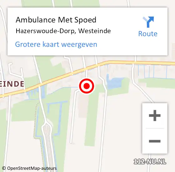 Locatie op kaart van de 112 melding: Ambulance Met Spoed Naar Hazerswoude-Dorp, Westeinde op 10 juli 2023 11:05