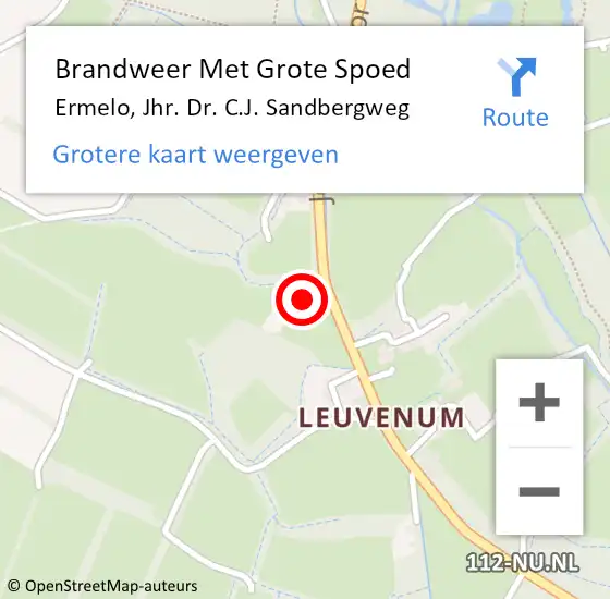 Locatie op kaart van de 112 melding: Brandweer Met Grote Spoed Naar Ermelo, Jhr. Dr. C.J. Sandbergweg op 10 juli 2023 11:17