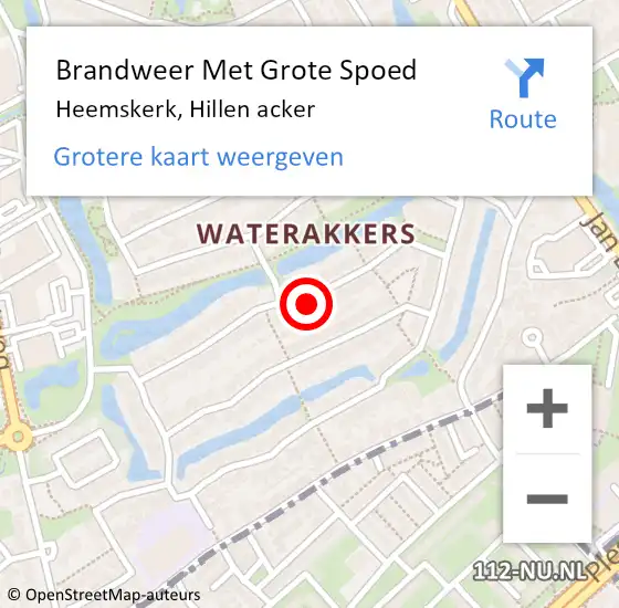 Locatie op kaart van de 112 melding: Brandweer Met Grote Spoed Naar Heemskerk, Hillen acker op 10 juli 2023 11:43