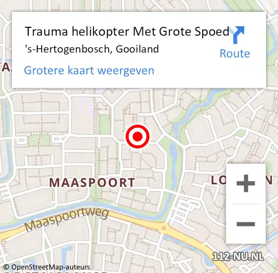 Locatie op kaart van de 112 melding: Trauma helikopter Met Grote Spoed Naar 's-Hertogenbosch, Gooiland op 10 juli 2023 11:50