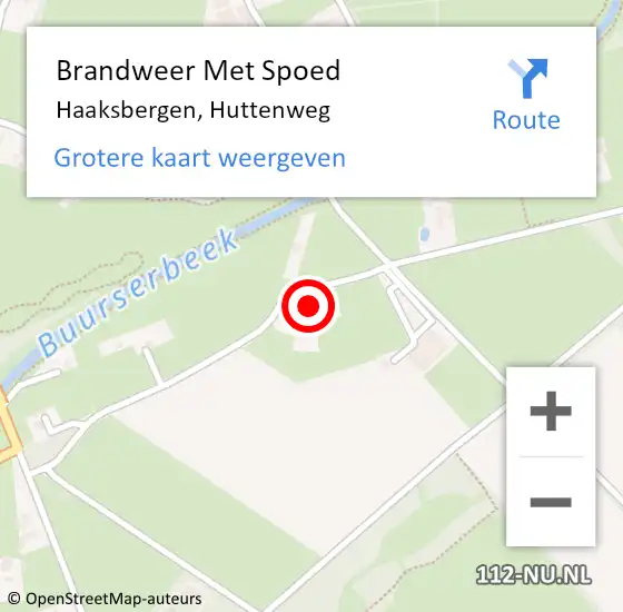 Locatie op kaart van de 112 melding: Brandweer Met Spoed Naar Haaksbergen, Huttenweg op 10 juli 2023 13:20