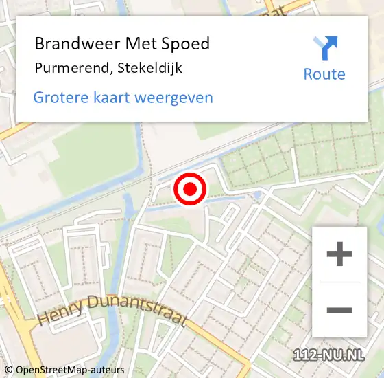 Locatie op kaart van de 112 melding: Brandweer Met Spoed Naar Purmerend, Stekeldijk op 10 juli 2023 13:52