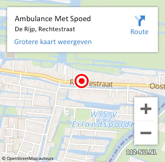 Locatie op kaart van de 112 melding: Ambulance Met Spoed Naar De Rijp, Rechtestraat op 10 juli 2023 14:13