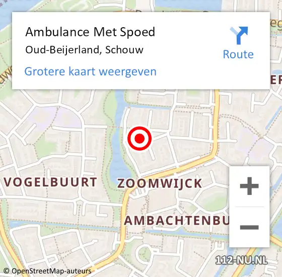 Locatie op kaart van de 112 melding: Ambulance Met Spoed Naar Oud-Beijerland, Schouw op 10 juli 2023 14:20