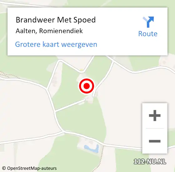 Locatie op kaart van de 112 melding: Brandweer Met Spoed Naar Aalten, Romienendiek op 10 juli 2023 15:37