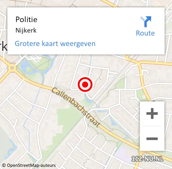 Locatie op kaart van de 112 melding: Politie Nijkerk op 10 juli 2023 15:46