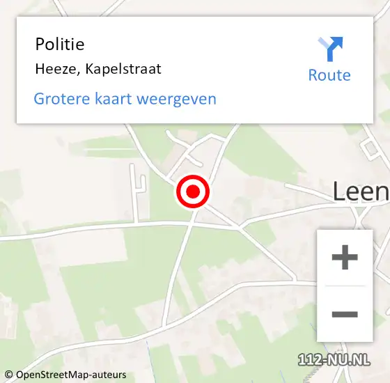 Locatie op kaart van de 112 melding: Politie Heeze, Kapelstraat op 10 juli 2023 16:41