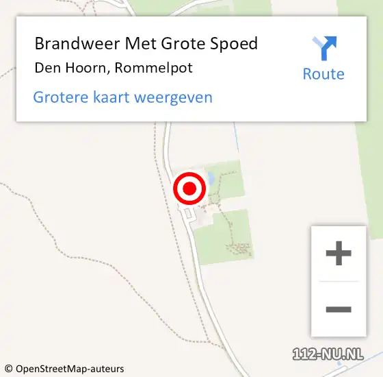 Locatie op kaart van de 112 melding: Brandweer Met Grote Spoed Naar Den Hoorn, Rommelpot op 10 juli 2023 16:45