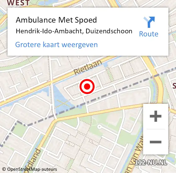 Locatie op kaart van de 112 melding: Ambulance Met Spoed Naar Hendrik-Ido-Ambacht, Duizendschoon op 10 juli 2023 17:09