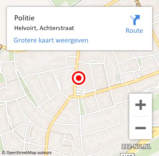 Locatie op kaart van de 112 melding: Politie Helvoirt, Achterstraat op 10 juli 2023 17:12