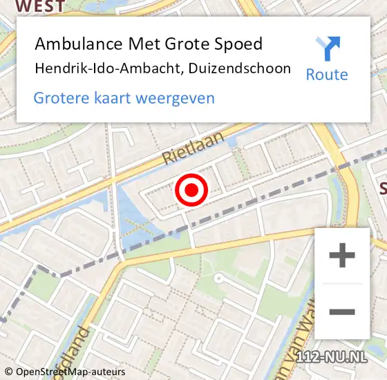 Locatie op kaart van de 112 melding: Ambulance Met Grote Spoed Naar Hendrik-Ido-Ambacht, Duizendschoon op 10 juli 2023 17:19