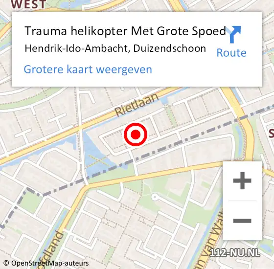 Locatie op kaart van de 112 melding: Trauma helikopter Met Grote Spoed Naar Hendrik-Ido-Ambacht, Duizendschoon op 10 juli 2023 17:25