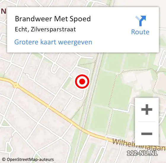 Locatie op kaart van de 112 melding: Brandweer Met Spoed Naar Echt, Zilversparstraat op 10 juli 2023 18:00