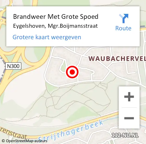 Locatie op kaart van de 112 melding: Brandweer Met Grote Spoed Naar Eygelshoven, Mgr.Boijmansstraat op 10 juli 2023 18:24