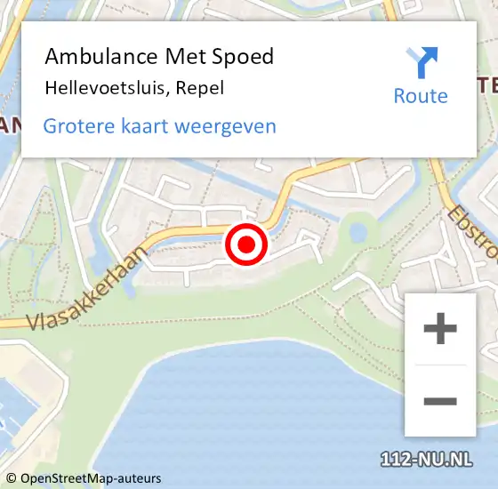 Locatie op kaart van de 112 melding: Ambulance Met Spoed Naar Hellevoetsluis, Repel op 10 juli 2023 19:58