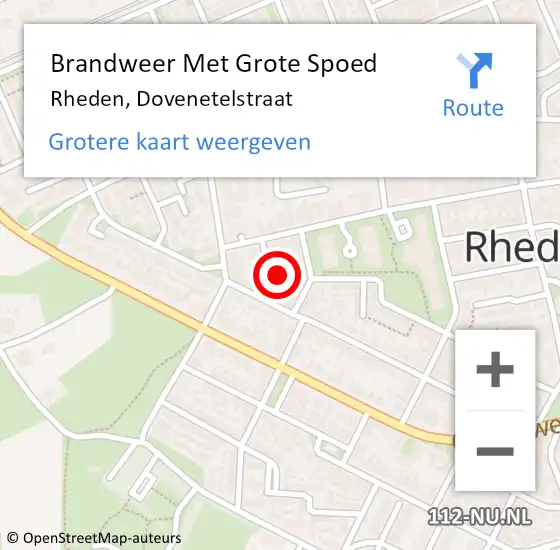 Locatie op kaart van de 112 melding: Brandweer Met Grote Spoed Naar Rheden, Dovenetelstraat op 10 juli 2023 20:17