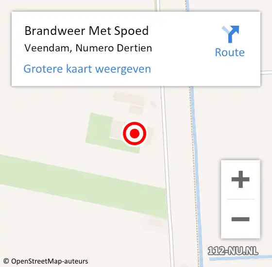 Locatie op kaart van de 112 melding: Brandweer Met Spoed Naar Veendam, Numero Dertien op 10 juli 2023 20:21