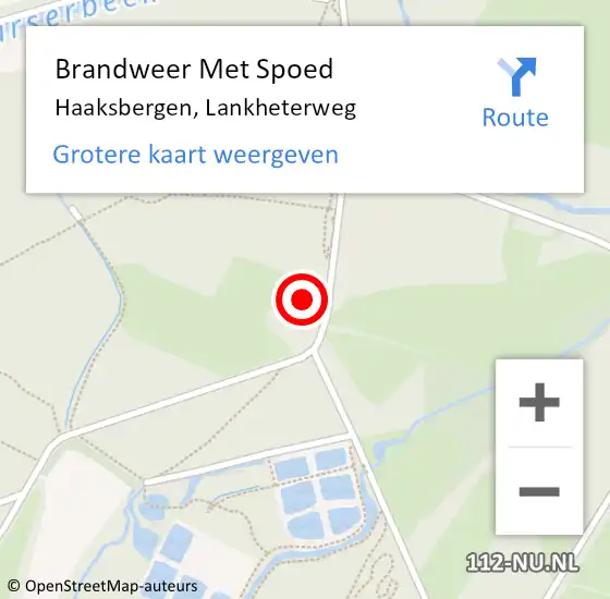 Locatie op kaart van de 112 melding: Brandweer Met Spoed Naar Haaksbergen, Lankheterweg op 10 juli 2023 20:25