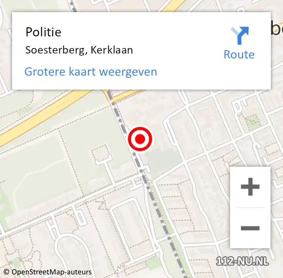 Locatie op kaart van de 112 melding: Politie Soesterberg, Kerklaan op 10 juli 2023 20:48