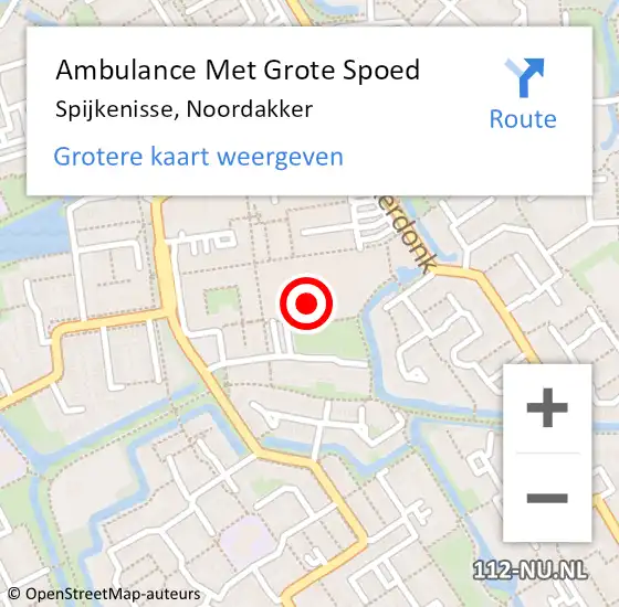 Locatie op kaart van de 112 melding: Ambulance Met Grote Spoed Naar Spijkenisse, Noordakker op 10 juli 2023 21:12