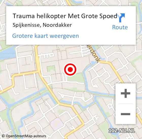 Locatie op kaart van de 112 melding: Trauma helikopter Met Grote Spoed Naar Spijkenisse, Noordakker op 10 juli 2023 21:19