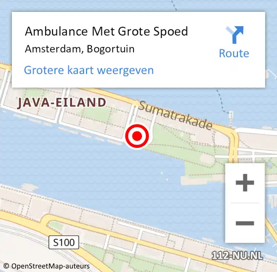 Locatie op kaart van de 112 melding: Ambulance Met Grote Spoed Naar Amsterdam, Bogortuin op 10 juli 2023 22:04