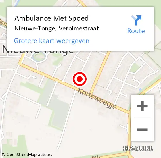 Locatie op kaart van de 112 melding: Ambulance Met Spoed Naar Nieuwe-Tonge, Verolmestraat op 13 oktober 2013 10:50